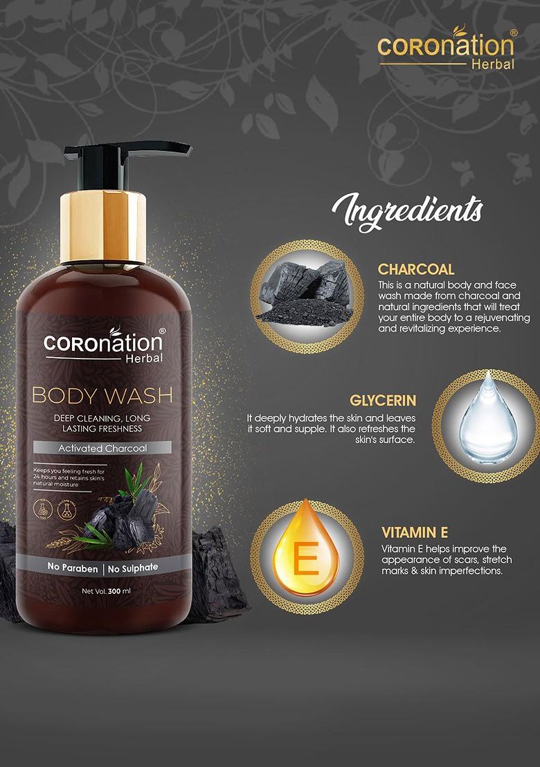 Coronation Herbal Activated Charcoal Deep Cleaning Body Wash 300 Ml