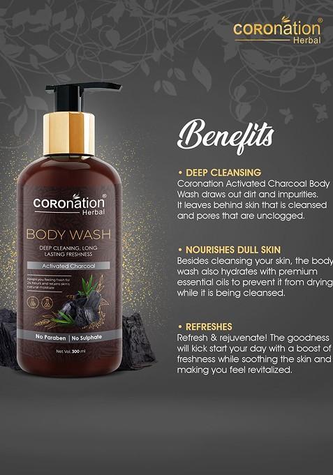 Coronation Herbal Activated Charcoal Deep Cleaning Body Wash 300 Ml