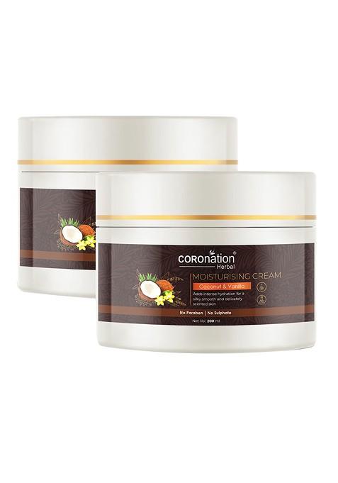Coronation Herbal Set Of 2 Coconut Vanilla Moisturising Cream 200 Ml Each