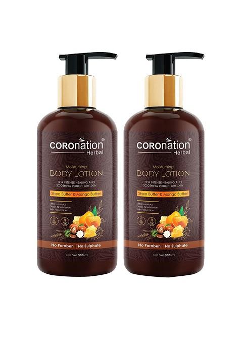 Coronation Herbal Set Of 2 Shea Butter Mango Moisturising Body Lotion 300 Ml Each