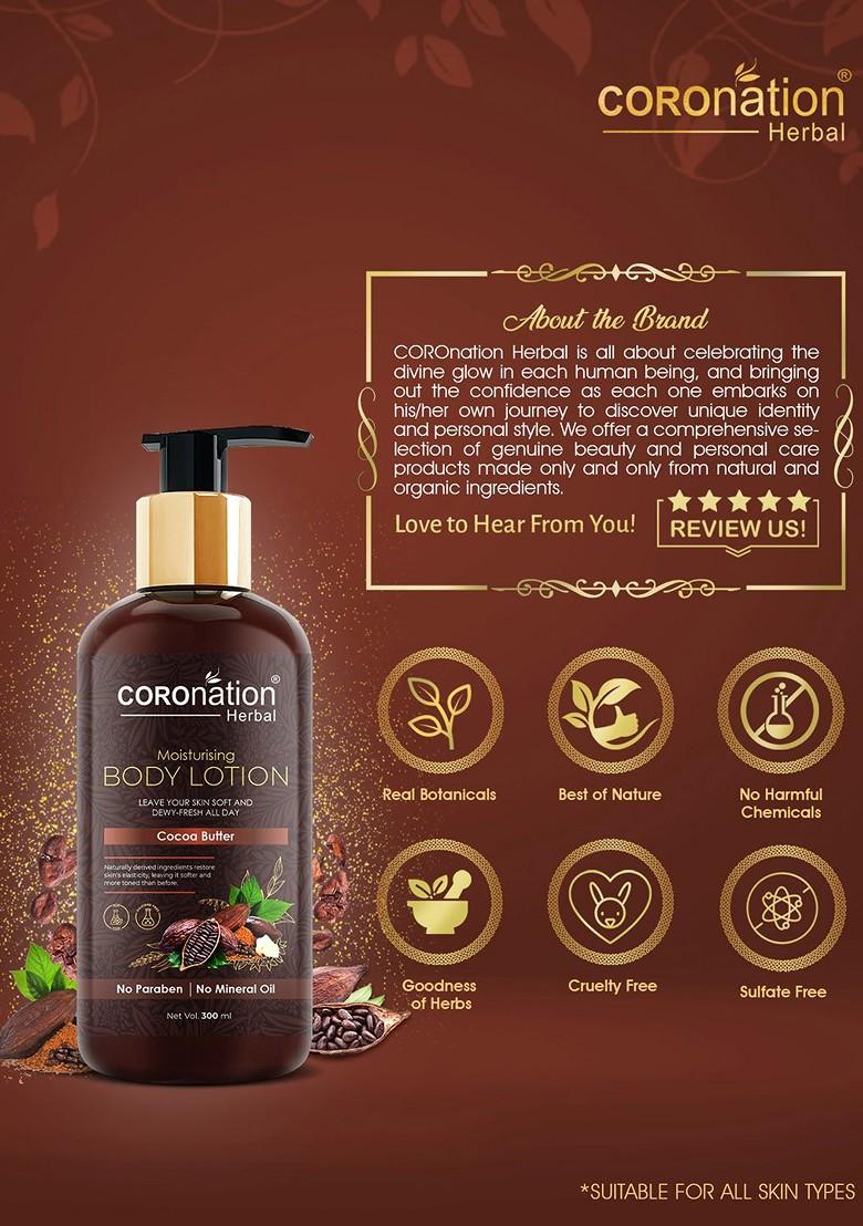 Coronation Herbal Set Of 2 Cocoa Butter Moisturising Body Lotions 300 Ml Each