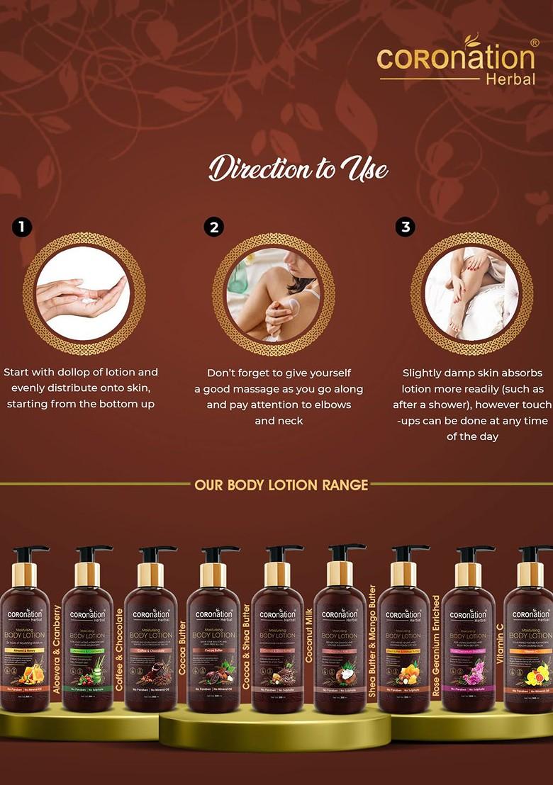 Coronation Herbal Set Of 2 Cocoa Butter Moisturising Body Lotions 300 Ml Each