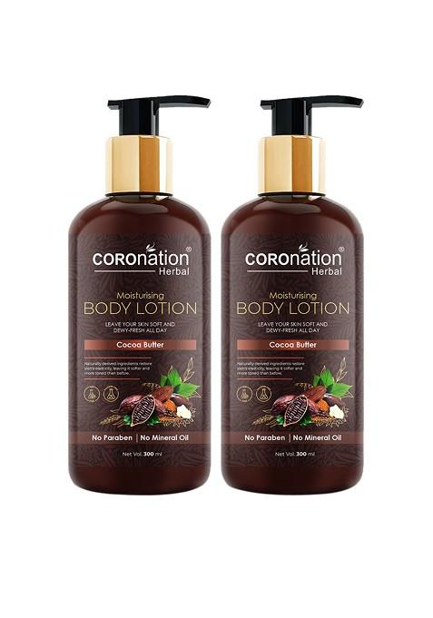 Coronation Herbal Set Of 2 Cocoa Butter Moisturising Body Lotions 300 Ml Each