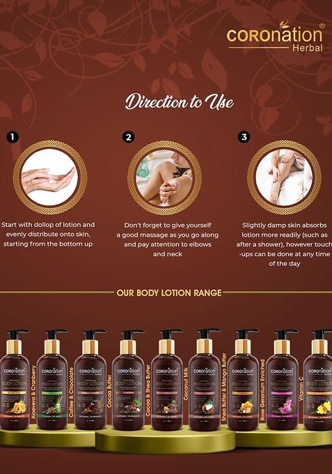 Coronation Herbal Set Of 2 Cocoa Butter Moisturising Body Lotions 300 Ml Each
