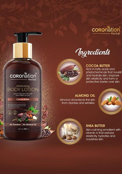 Coronation Herbal Set Of 2 Cocoa Butter Moisturising Body Lotions 300 Ml Each