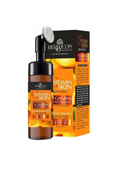 Herbicon Vitamin C Face Wash With Built In Foaming Brush For Skin Brightening