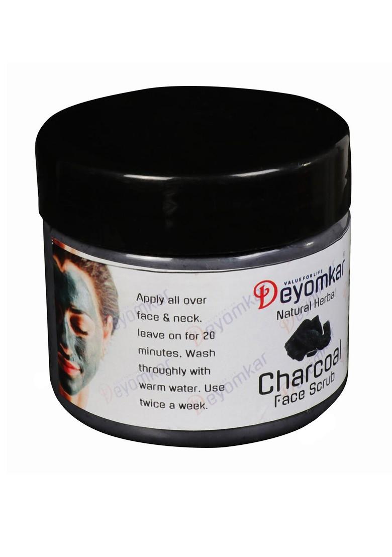 Deyomkar Natural Herbal Pack Of Charcoal Facewash Scrub