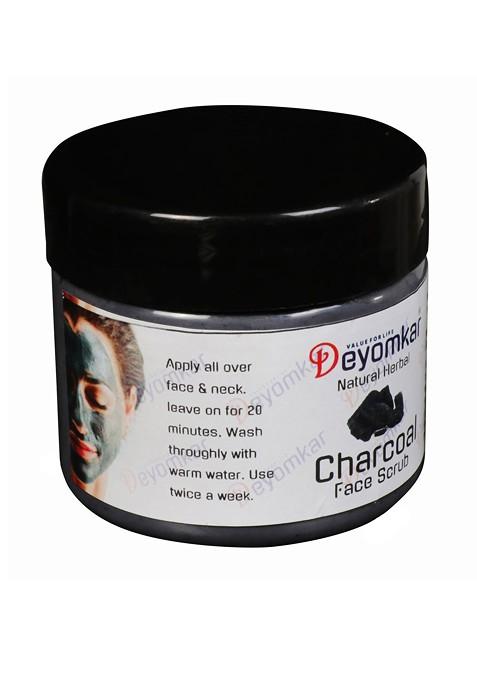 Deyomkar Natural Herbal Pack Of Charcoal Facewash Scrub