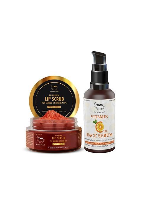 Tnw The Natural Wash Combo Of 2 Lip Scrub 25 Gm Vitamin C Face Serum 30 Ml