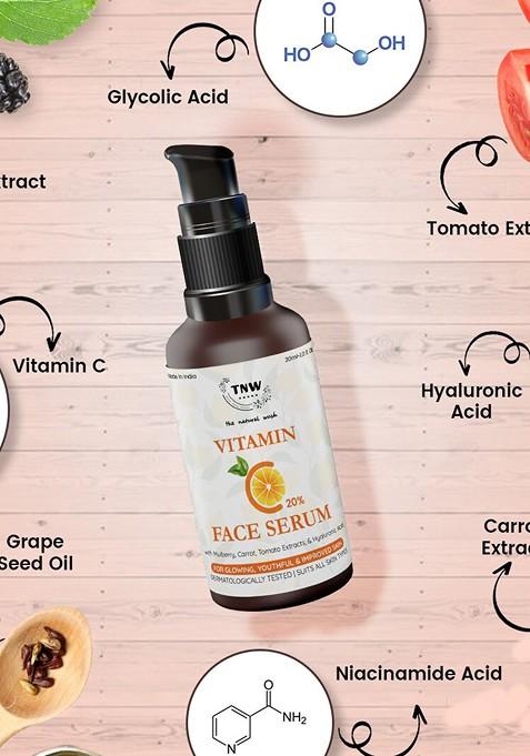 Tnw The Natural Wash Combo Of 2 Lip Scrub 25 Gm Vitamin C Face Serum 30 Ml