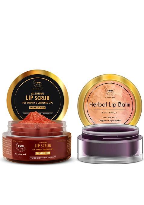 Tnw The Natural Wash Combo Of 2 Lip Balm And Scrub 35Gm