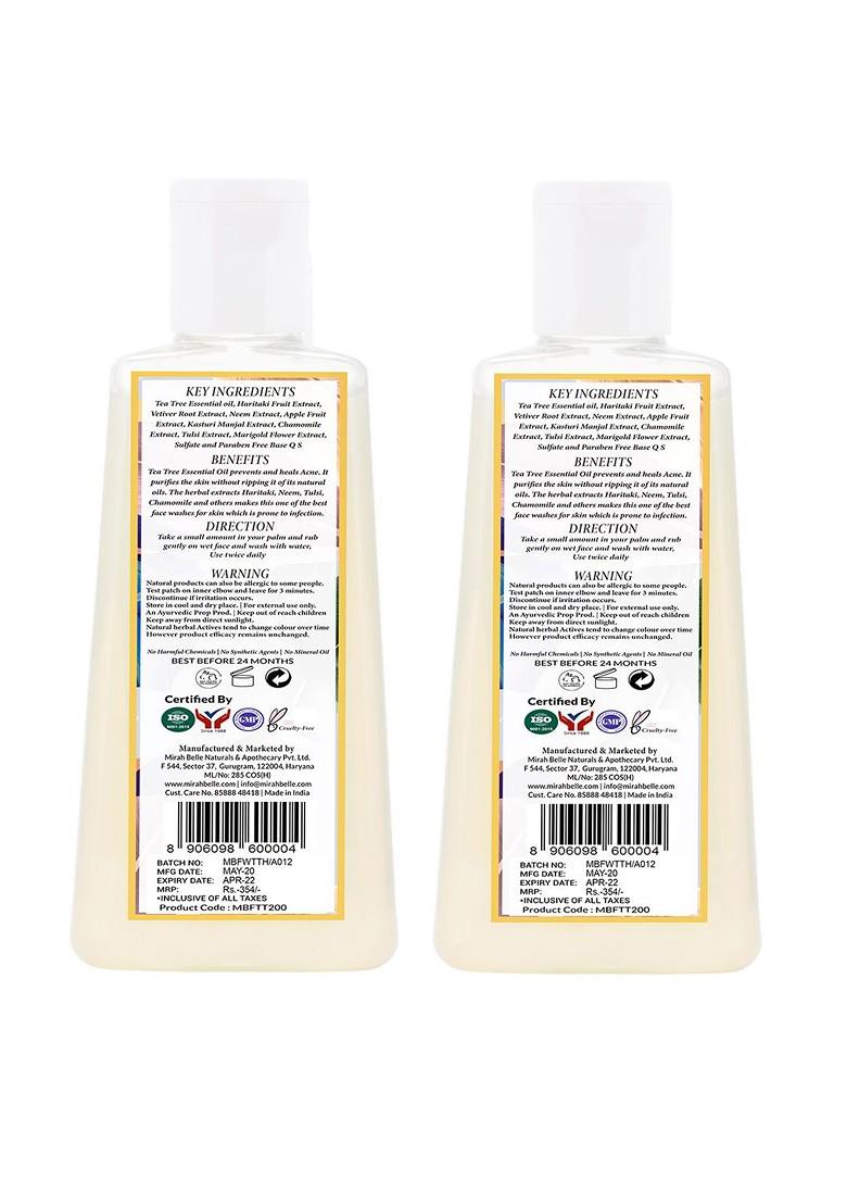 Mirah Belle Pack Of 2 Tea Tree Haritaki Anti Acne Face Wash