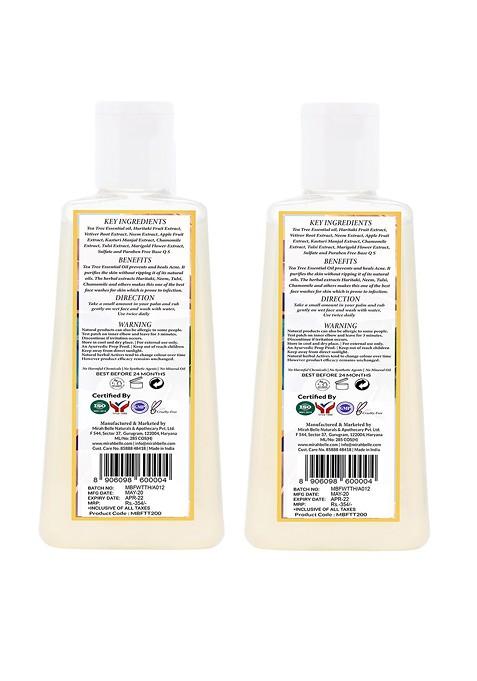 Mirah Belle Pack Of 2 Tea Tree Haritaki Anti Acne Face Wash