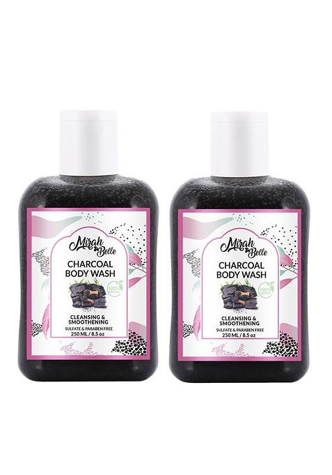 Mirah Belle Pack Of 2 Activated Charcoal Natural Body Wash 250 Ml Each