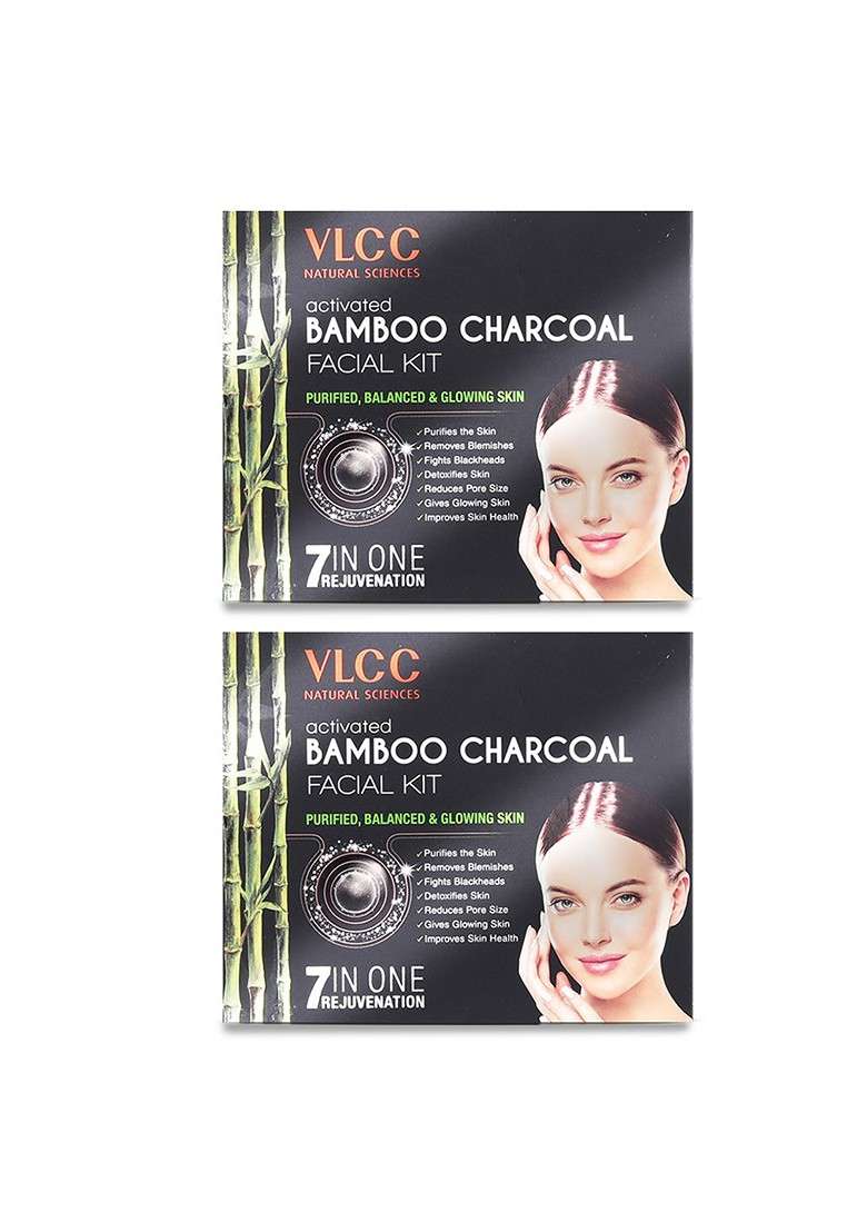 Vlcc Pack Of 2 Activated Bamboo Charcoal Facial Kit - Indya