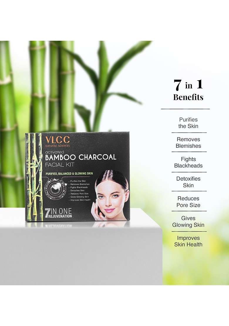 Vlcc Pack Of 2 Activated Bamboo Charcoal Facial Kit - Indya