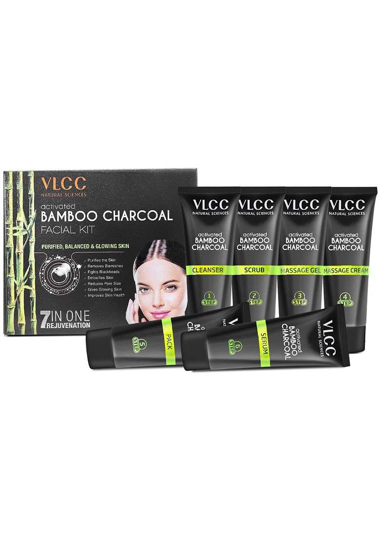 Vlcc Pack Of 2 Activated Bamboo Charcoal Facial Kit - Indya