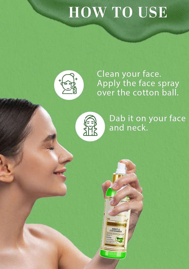 Khadi Natural Set Of 3 Mint Cucumber Face Spray - Indya