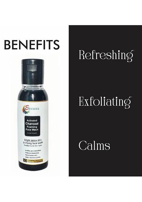 Elecsera Activated Charcoal Foaming Face Wash For Skin Brightening 100 Ml