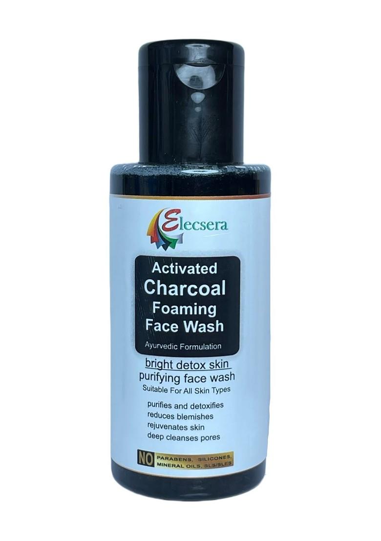 Elecsera Activated Charcoal Foaming Face Wash For Skin Brightening 100 Ml