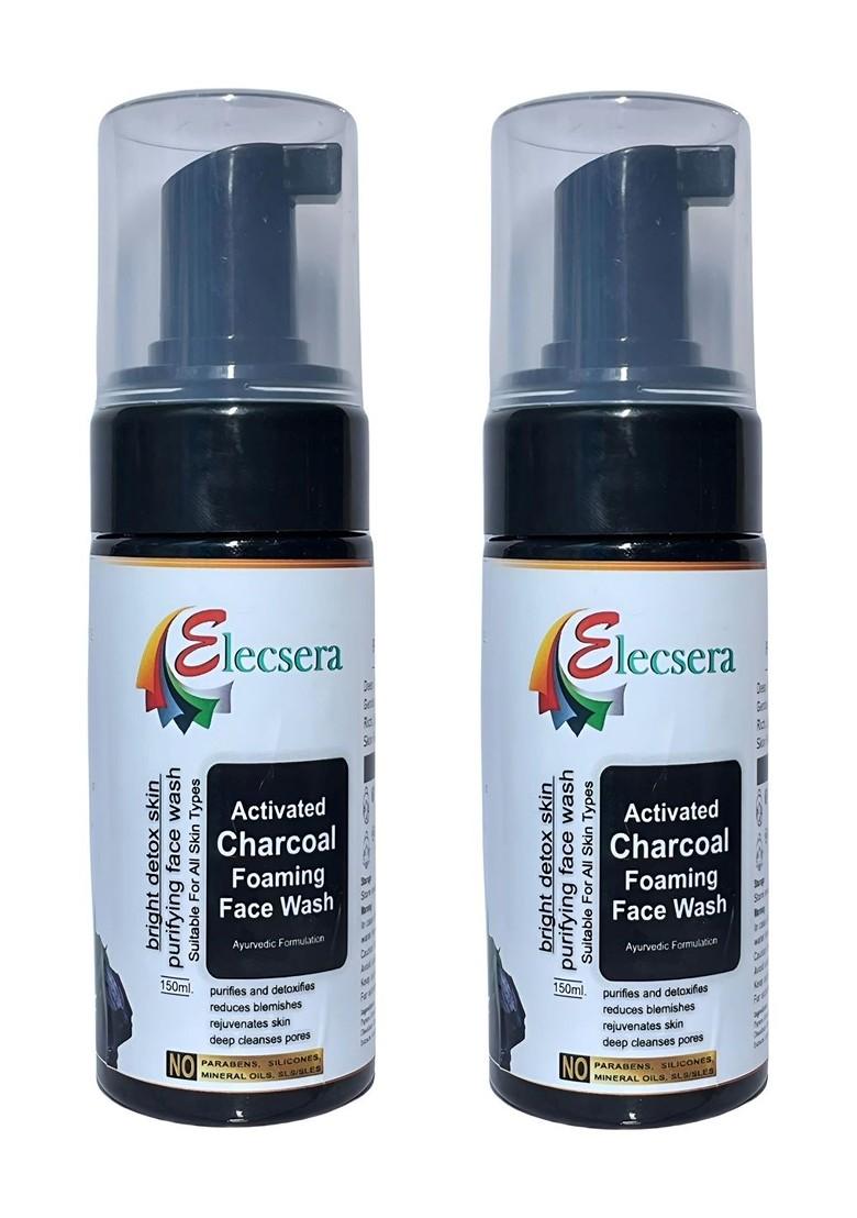 Elecsera Activated Charcoal Foaming Face Wash For Skin Brightening 100 Ml