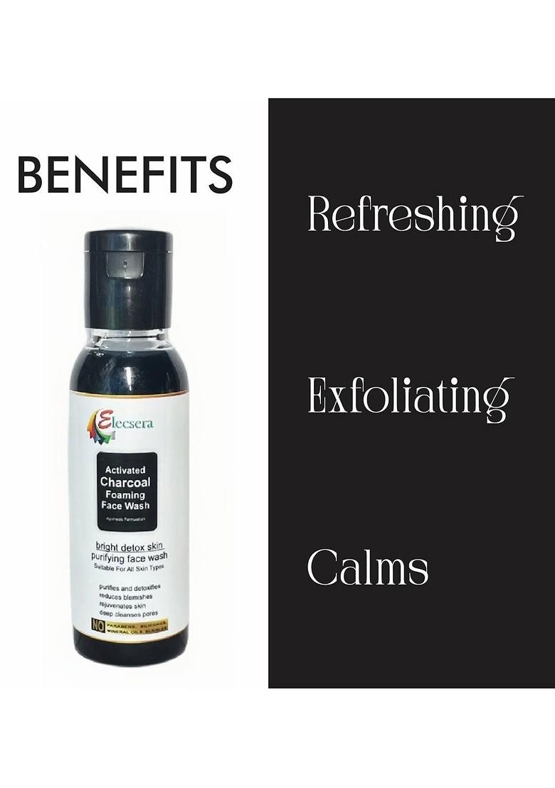 Elecsera Activated Charcoal Foaming Face Wash For Skin Brightening 100 Ml