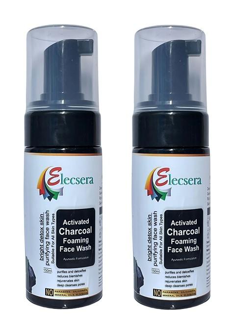 Elecsera Activated Charcoal Foaming Face Wash For Skin Brightening 100 Ml