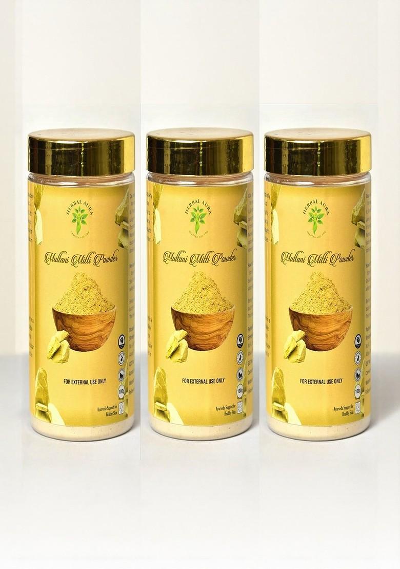 Herbalaura Set Of 3 Multani Mitti Powder Mask 100 G Each