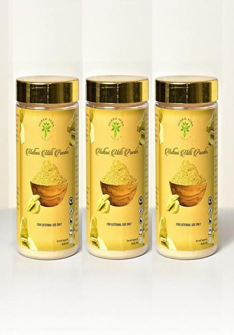 Herbalaura Set Of 3 Multani Mitti Powder Mask 100 G Each