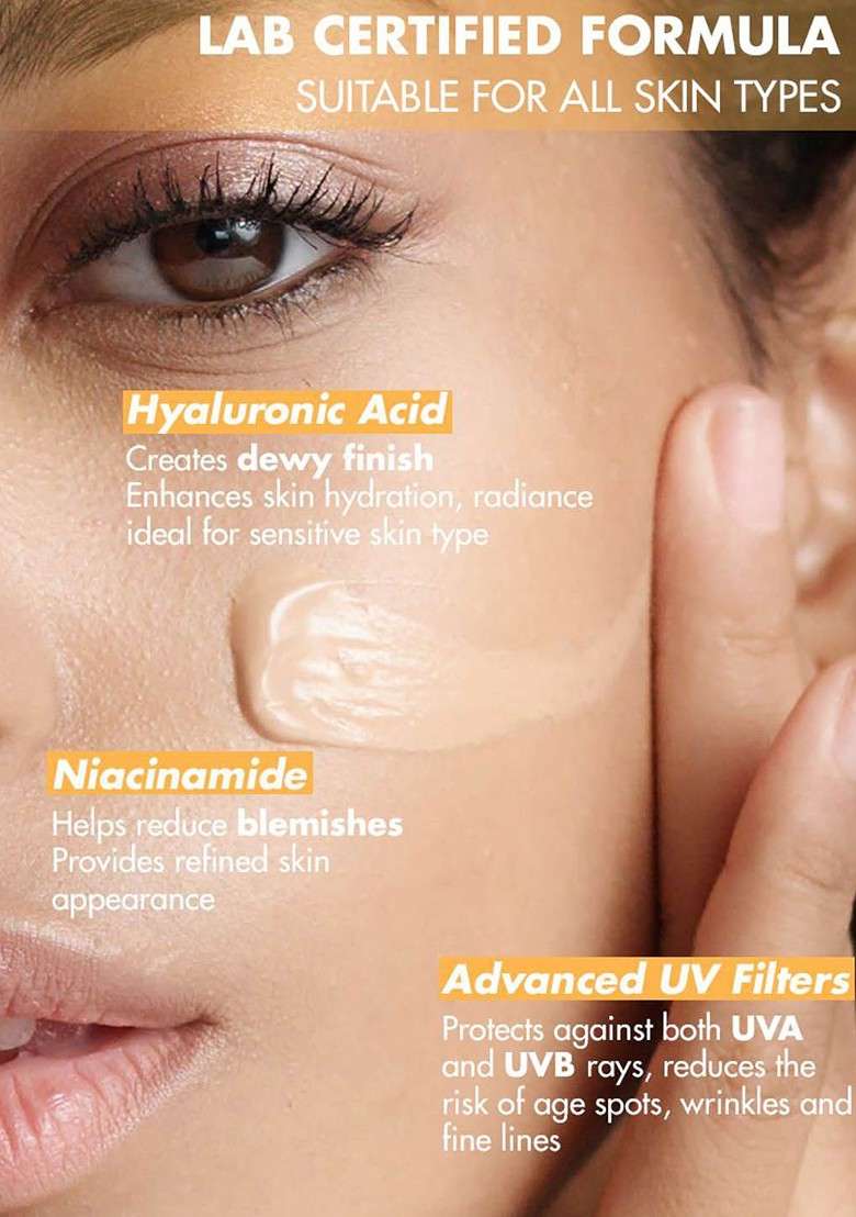 Neud Set Of 2 Dewy Look Tinted Spf 50 Sunscreen With Hyaluronic Acid Ml Each - Indya