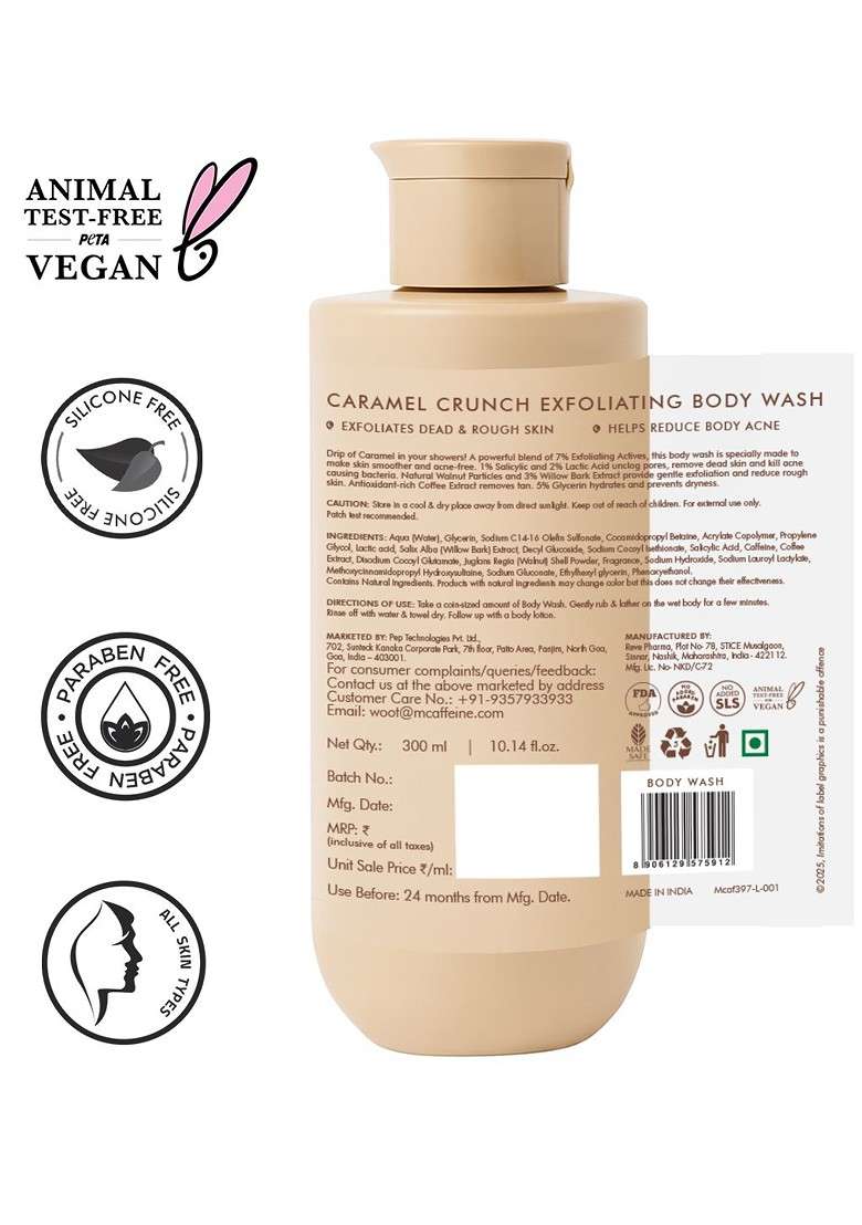 Mcaffeine Set Of 2 Body Wash 300Ml Each Guava Tini Caramel Crunch - Indya