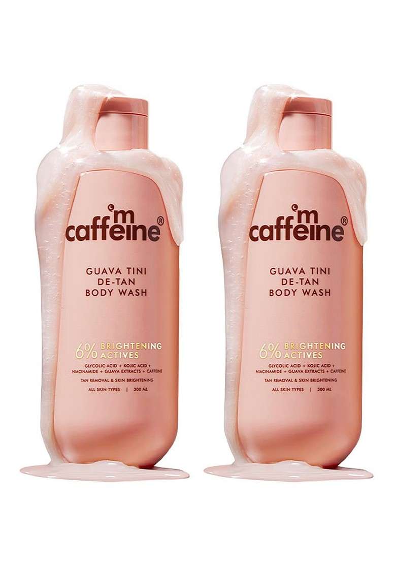 Mcaffeine Set Of 2 Detan Body Wash With 1 Glycolic 5 Niacinamide 300Ml Each - Indya
