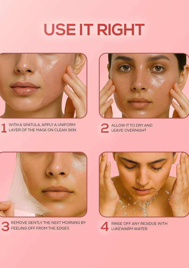 Renee Pink Therapy Collagen Night Wrapping Mask With Niacinamide Ceramides 50Ml - Indya