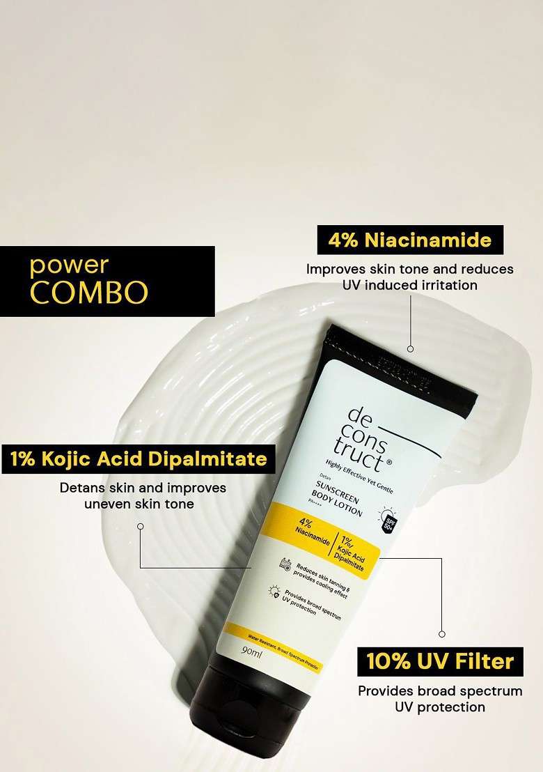 Deconstruct Set Of 2 Detan Sunscreen Body Lotion With Spf 50 Pa 90Ml Each - Indya