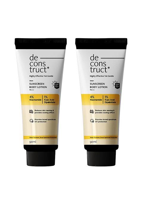 Deconstruct Set Of 2 Detan Sunscreen Body Lotion With Spf 50 Pa 90Ml Each