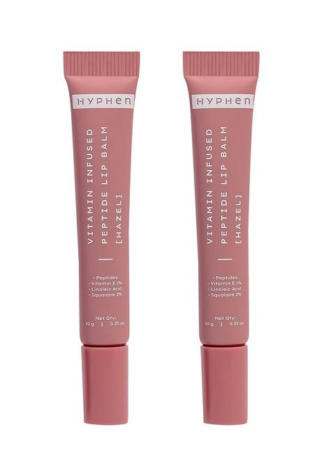 Hyphen Set Of 2 Tinted Lip Balm With 1 Vit E Squalane To Brighten 10 G Each Hazel