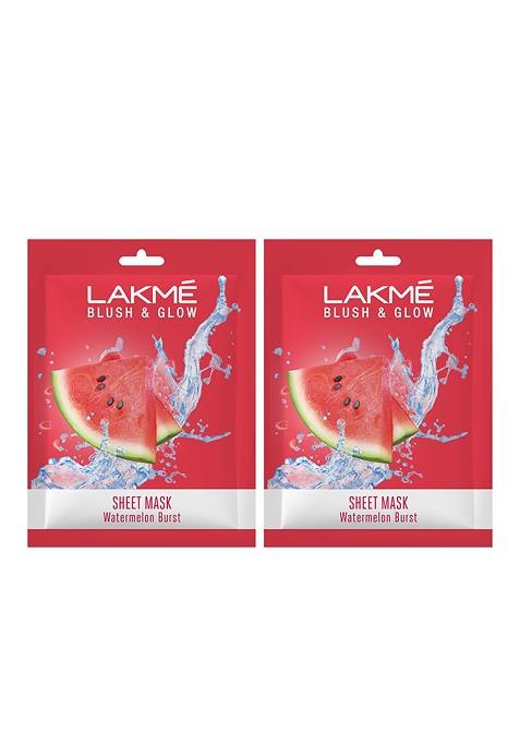 Lakme Set Of 2 Blush Glow Watermelon Sheet Mask 25Ml