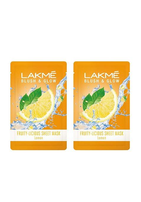 Lakme Set Of 2 Blush Glow Lemon Sheet Mask 25 Ml Each