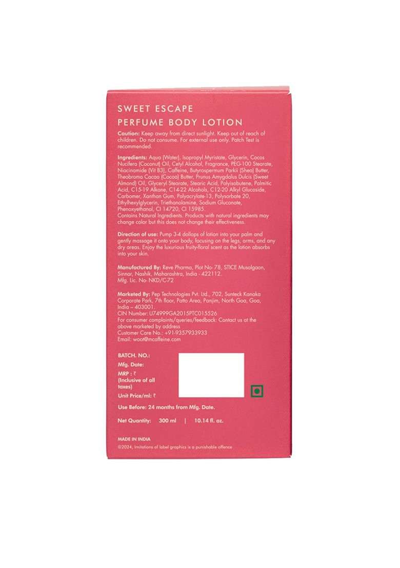 Mcaffeine 2Pcs Perfume Body Lotion 300Ml Each Summer Breeze Sweet Escape - Indya