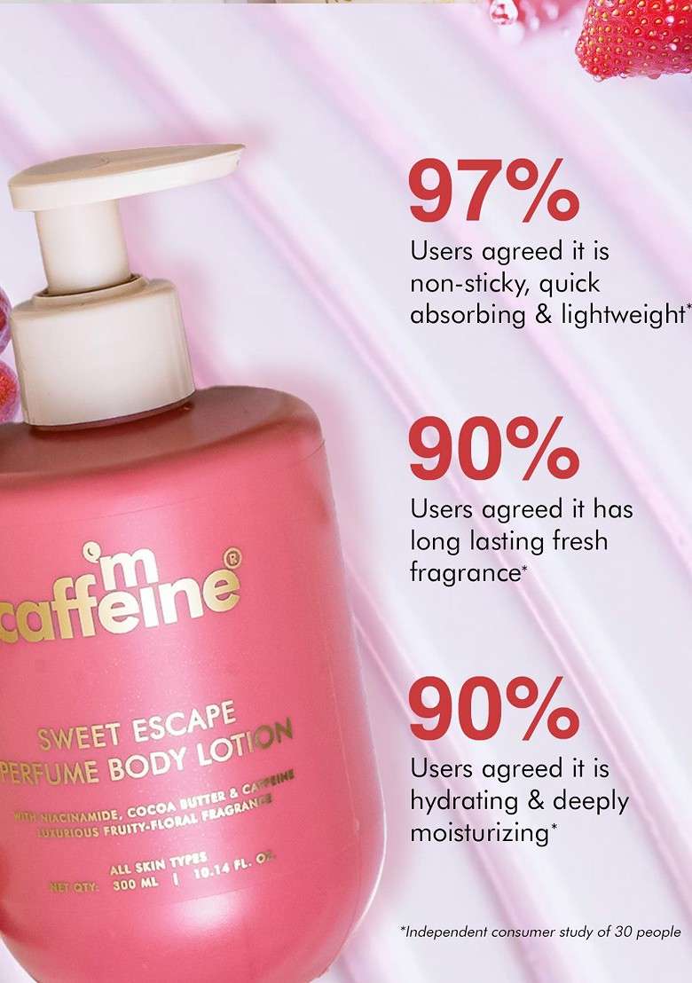 Mcaffeine Set Of 2 Sweet Escape Perfume Body Lotion 300 Ml Each - Indya
