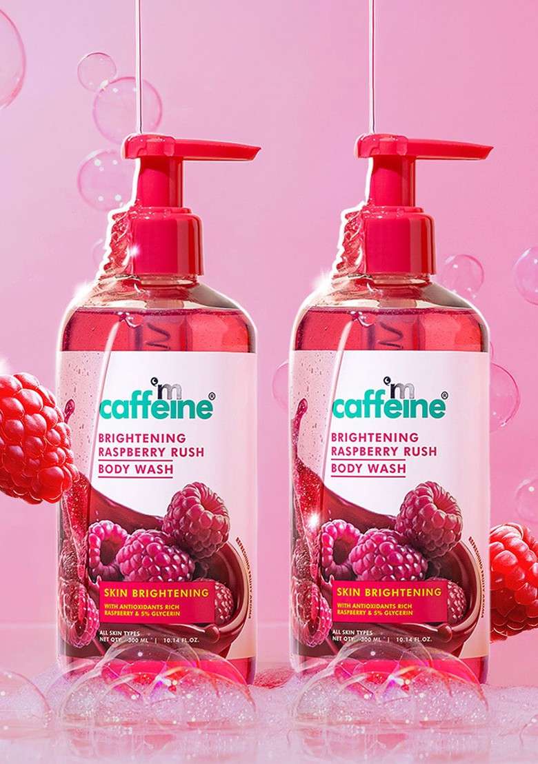 Mcaffeine Set Of 2 Brightening Raspberry Body Wash 300Ml Each - Indya