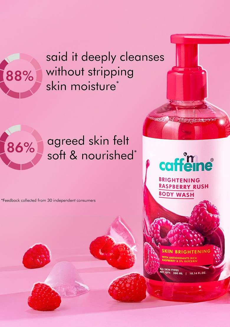 Mcaffeine Set Of 2 Brightening Raspberry Body Wash 300Ml Each - Indya