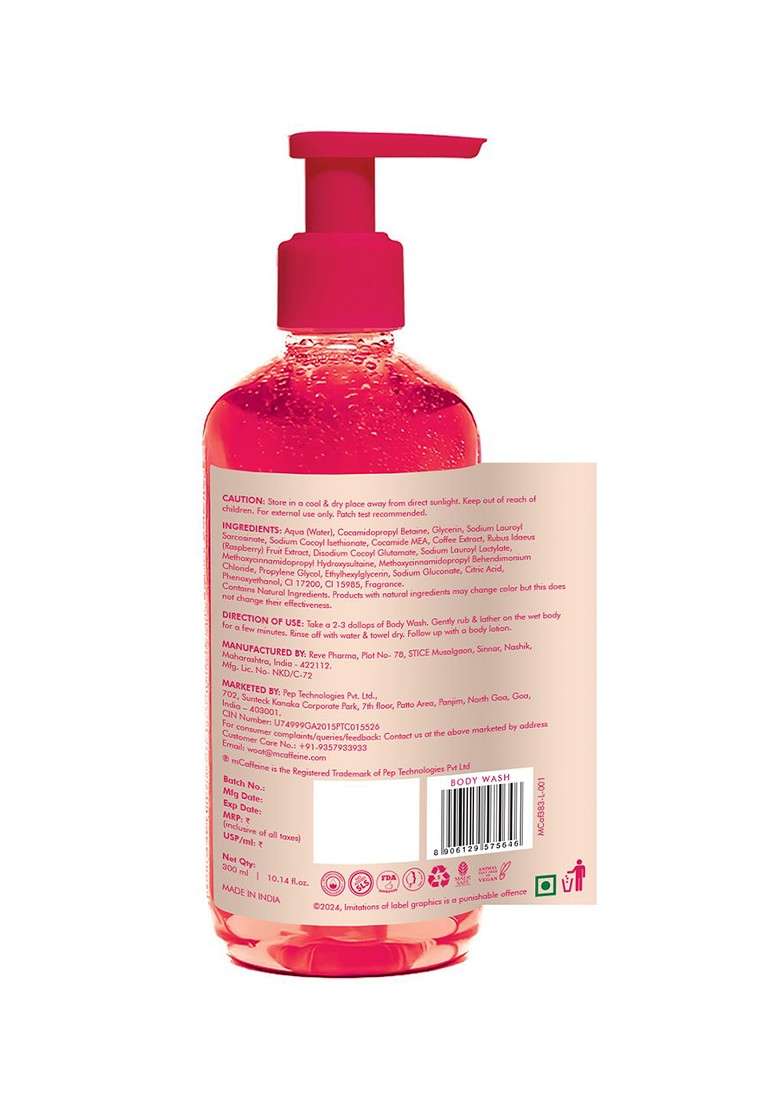 Mcaffeine Set Of 2 Brightening Raspberry Body Wash 300Ml Each - Indya