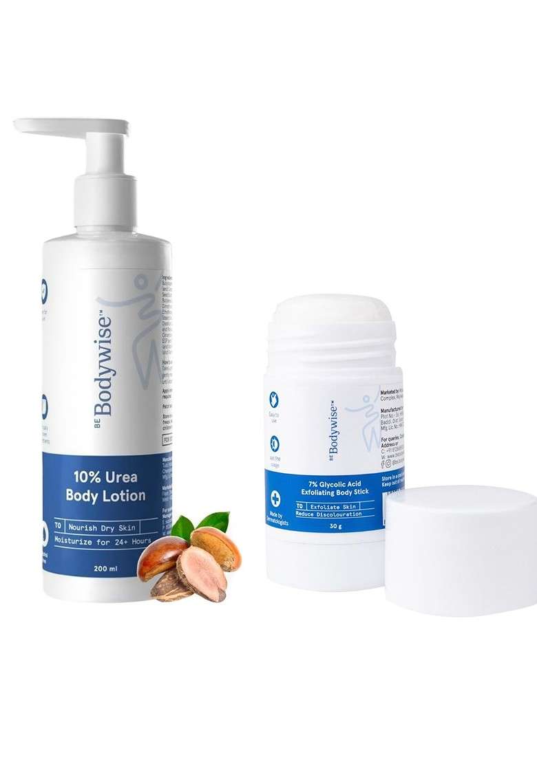 Be Bodywise 7 Glycolic Acid Exfoliating Body Stick 30G 10 Urea Lotion 200Ml Combo - Indya