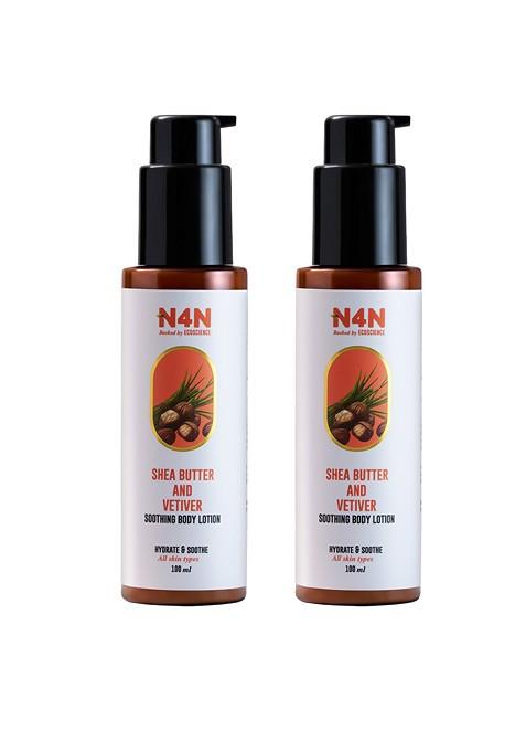 N4N Set Of 2 Shea Butter Vetiver Body Lotion 100 Ml Each