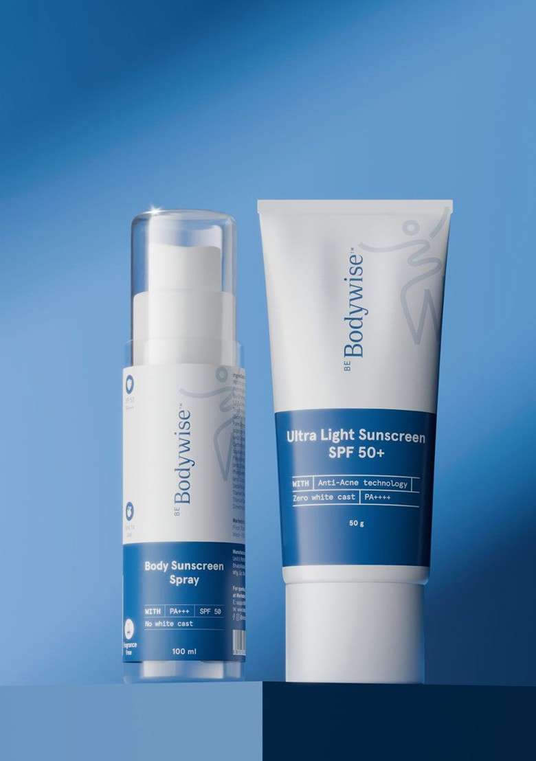 Be Bodywise Set Of Spf50 Sunscreen Spray 100Ml Ultra Light 50G - Indya