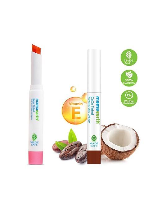 Mamaearth Set Of 2 Natural Lip Balm G Each Rose Coco Tinted