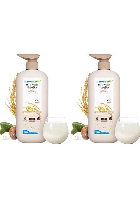 Mamaearth Set Of 2 Rice Water Hydrating Body Lotion 400 Ml Each