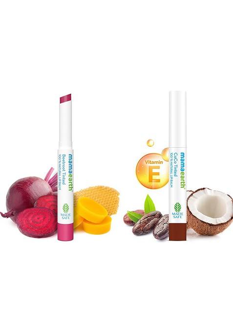 Mamaearth Set Of 2 Natural Lip Balm G Each Beetroot Coco Tinted