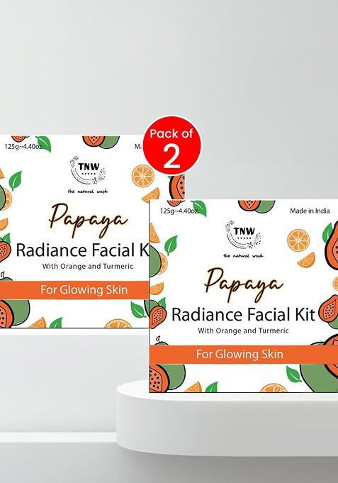 Tnw The Natural Wash Set Of 2 Papaya Facial Kit With Orange Turmeric 125 G Each